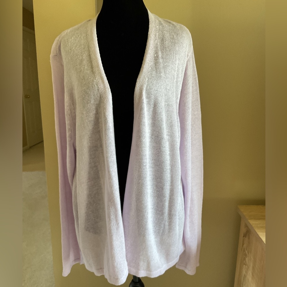 J. Jill Light Pale Lilac Open Cardigan